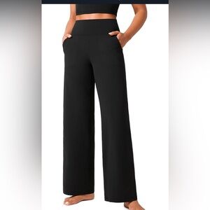 CRZ YOGA Black Wide-Leg Pants